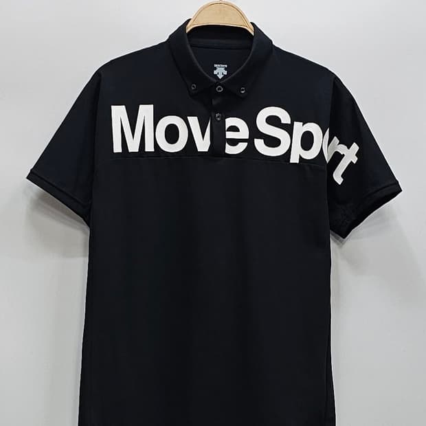 DESCENTE 20SS 데상트 기능성 반팔 폴로 티셔츠 / 남 L 블랙