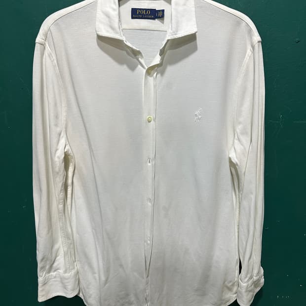 폴로 화이트 면셔츠 L
