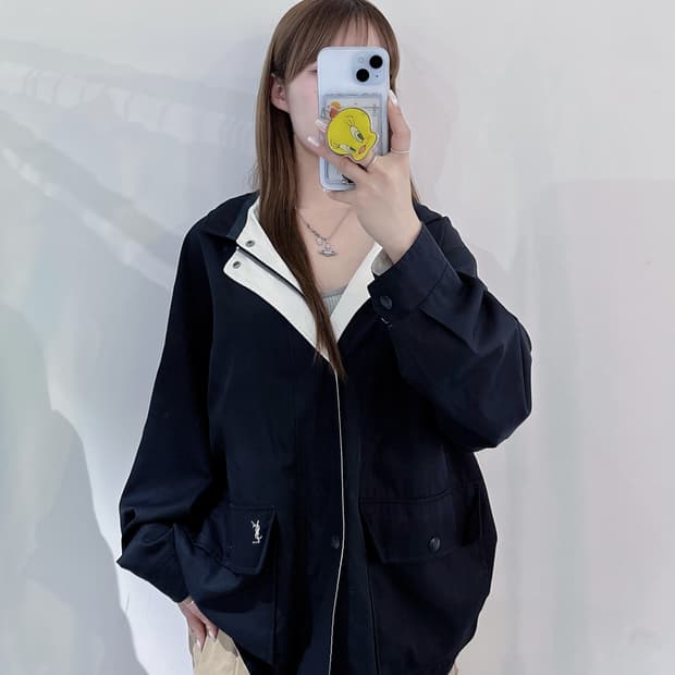 YSL 90’s 스몰로고 리버시블 자켓
