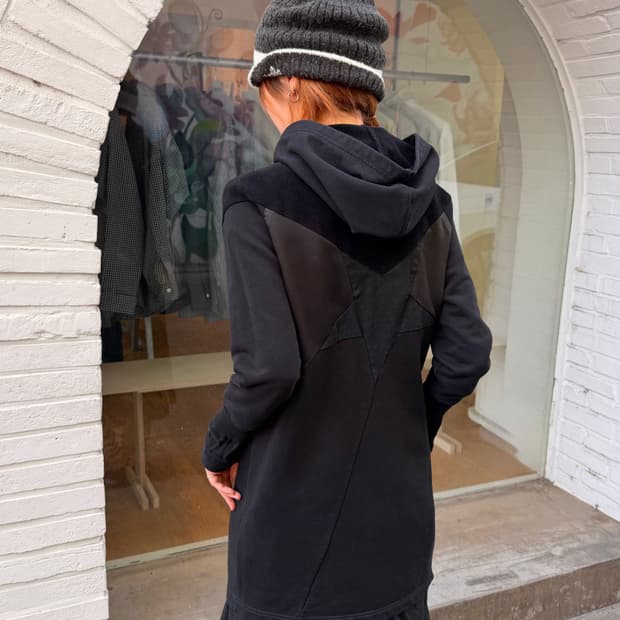 디젤 별 패치워크 롱 원피스 후드집업