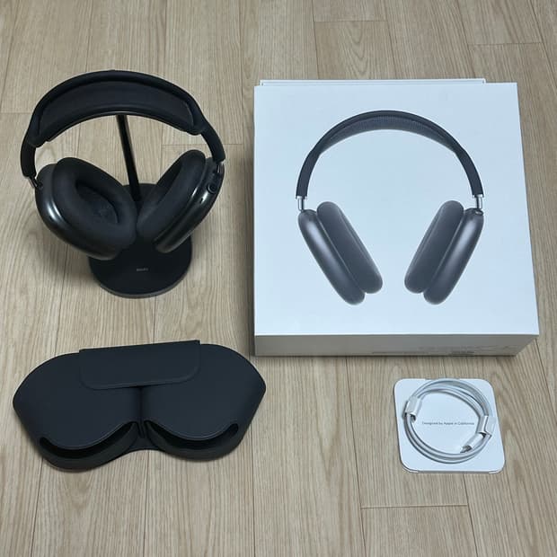 [상태 최상] 애플 에어팟 맥스 스페이스 그레이 풀박스 거치대포함