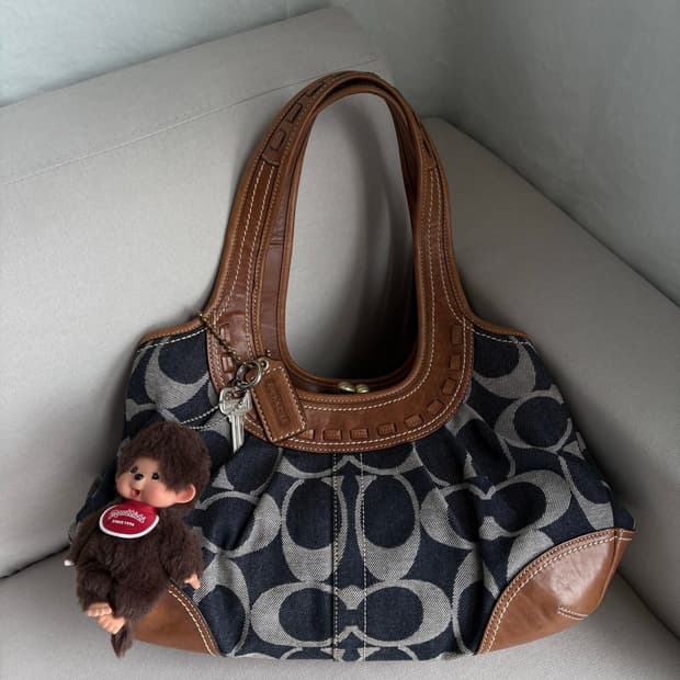Coach denim shoulder bag