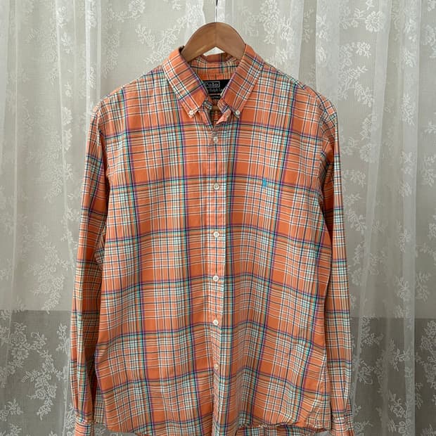 L) 폴로 랄프로렌 체크 셔츠 오렌지