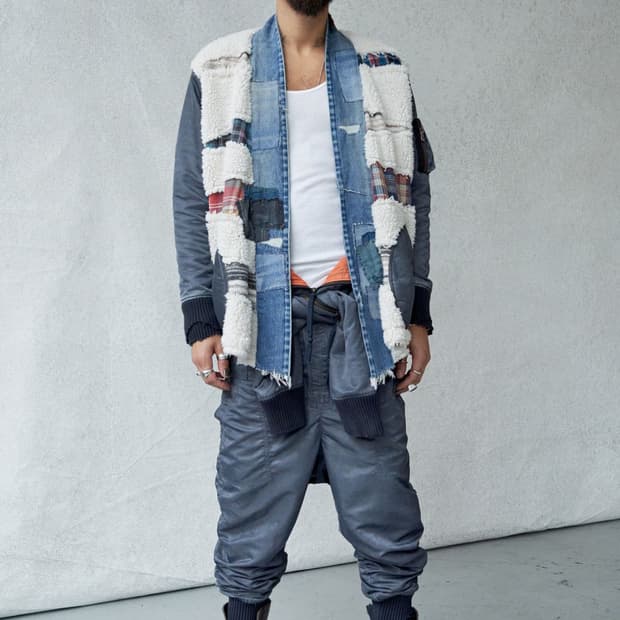 그렉 로렌(Greg Lauren)의 램 울 패치워크 로브