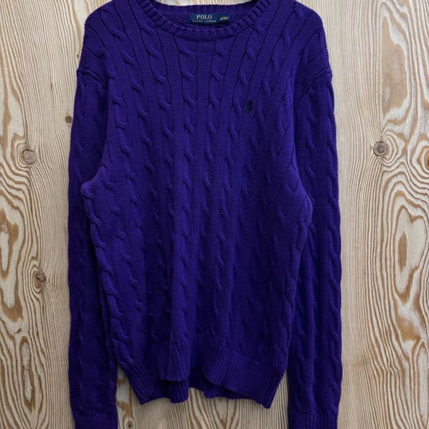 폴로 랄프로렌 꽈배기 니트 퍼플