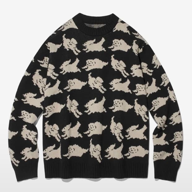 리트리버 클럽 three puppys knit black 