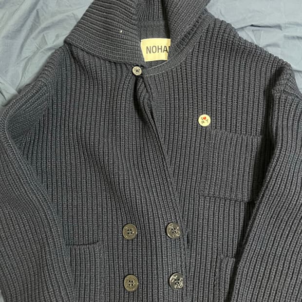 노앙 프레피 더블니트 가디건 네이비 [M]