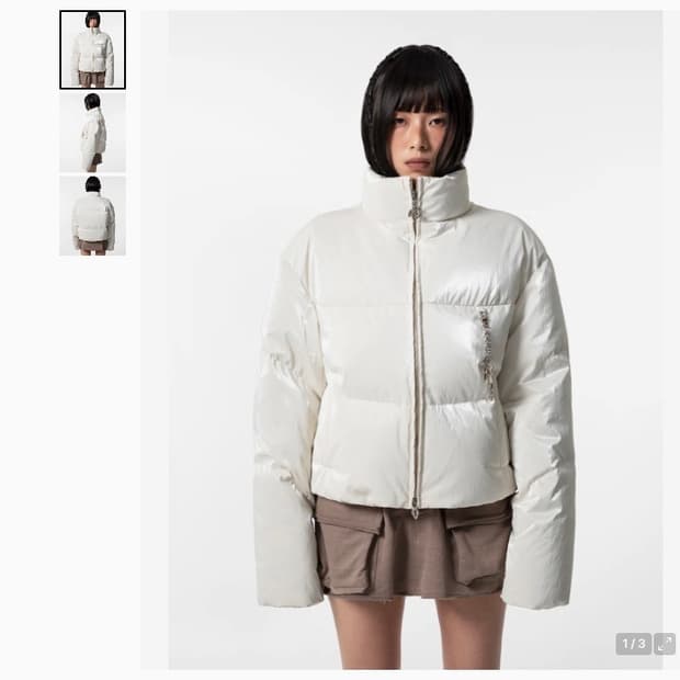 Leey (yeel) 글로시 패딩 아이보리