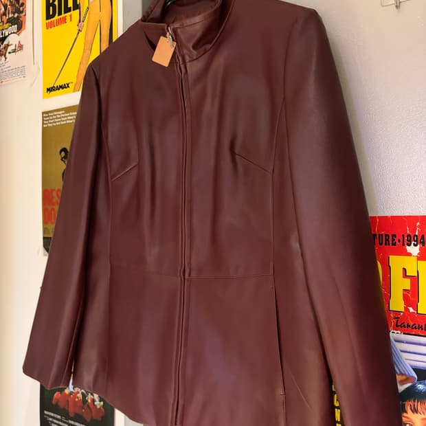 woojong 레더 블레이저자켓