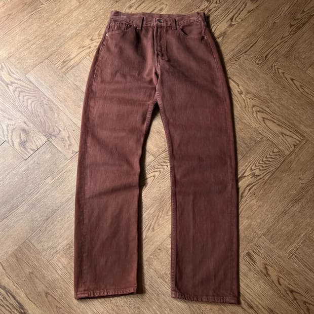 [30]90's 리바이스 501 USA Made 브라운 데님 팬츠 S15