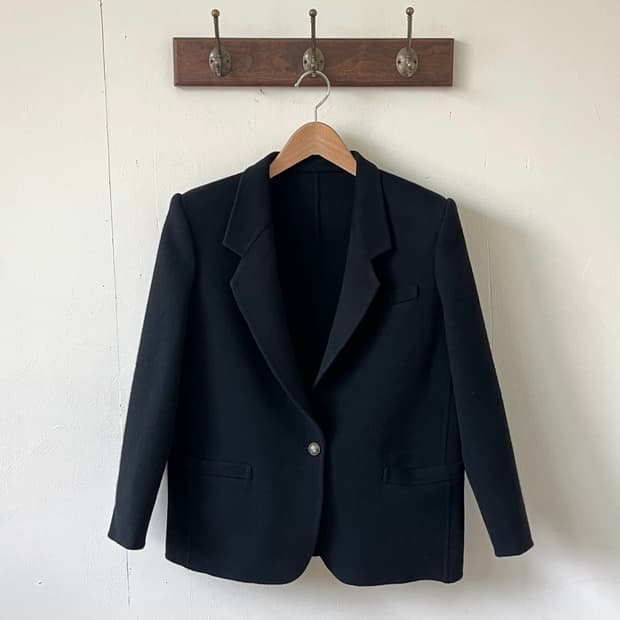 버버리 블랙 모직 블레이저