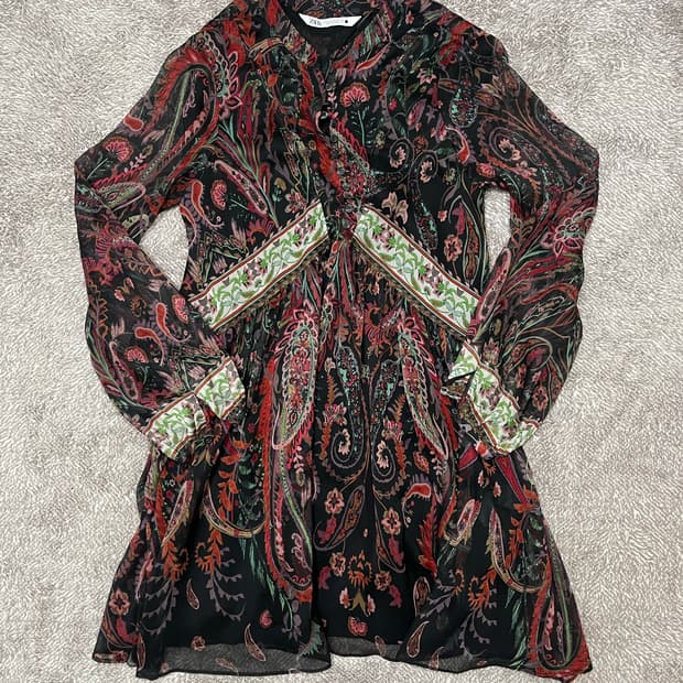 자라 보헤미안 페이즐리 원피스 