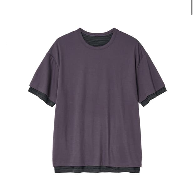 Two Face Stripe Tee 1/2 Purple Charcoal 