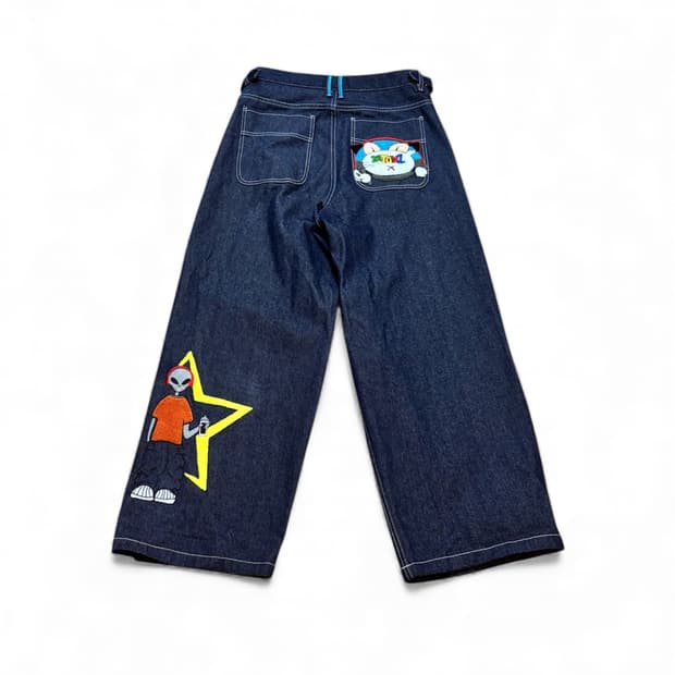 XTONZ 에일리언 데님 팬츠 인디고