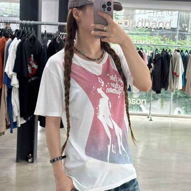 히스테릭글래머 히스걸 기타 프린티드 반팔티