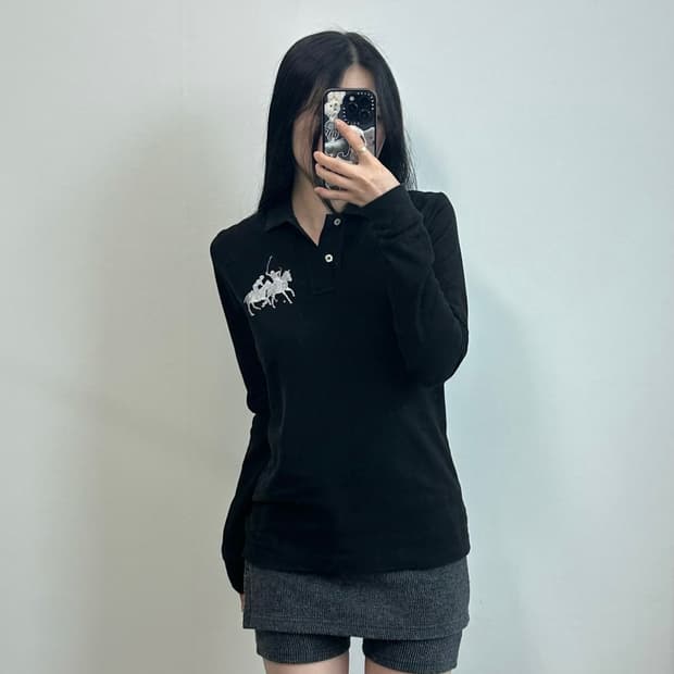 폴로 랄프로렌 멀티포니 블랙 긴팔 카라 티셔츠