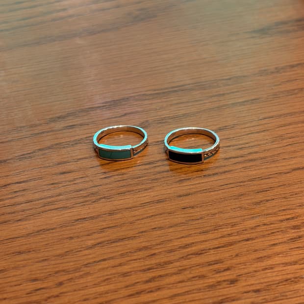 925 실버 스퀘어 스톤 링