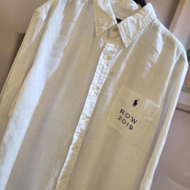 Polo 폴로 화이트 포켓긴팔셔츠