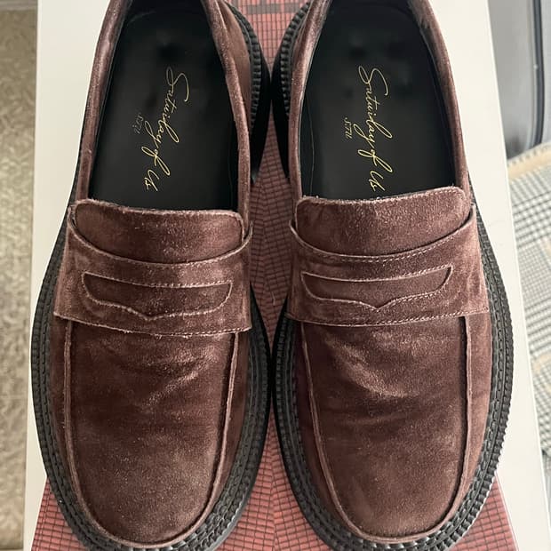 STU 스웨이드 로퍼 브라운 42사이즈