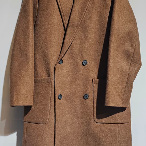 ASTERR 더블 브레스트 브라운 코트 L