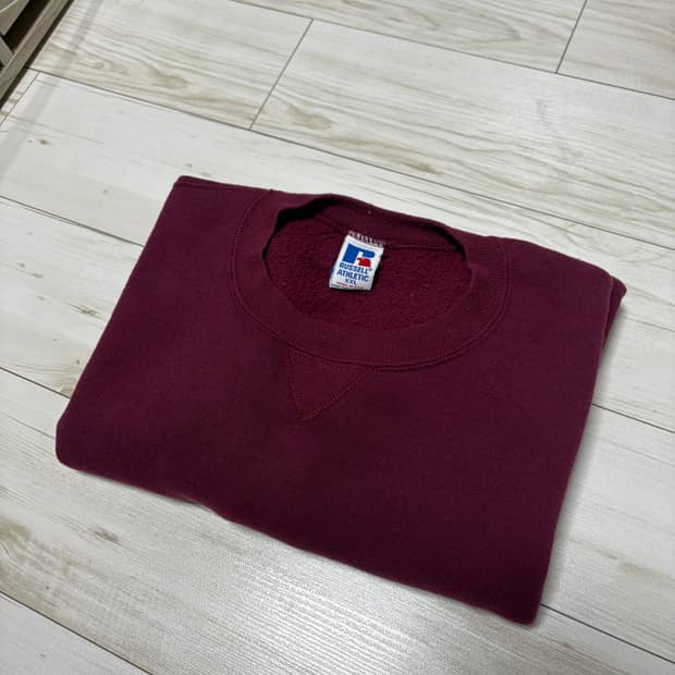 90s russell usa 러셀 plain sweat 버건디 2xl