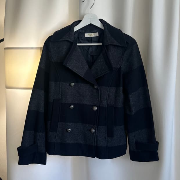 [NATURAL BEAUTY BASIC] stripe peacoat 