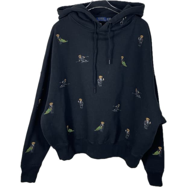 [XS] 폴로 랄프로렌 곰돌이 자수 멀티 로고 오버핏 후드 티