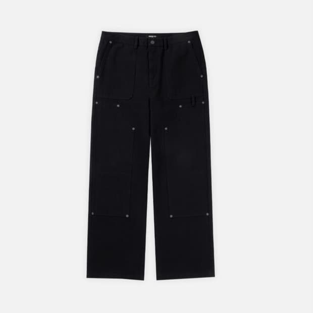 Draw fit 워시드 더블니 카펜터 워크 팬츠 [BLACK]