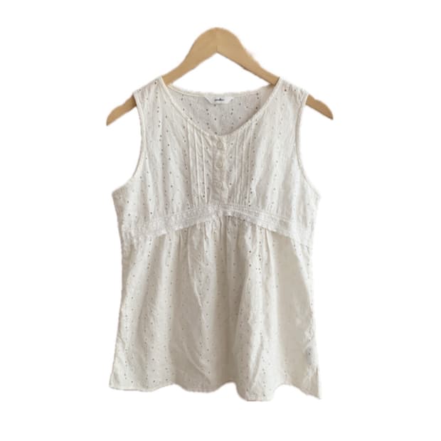 [빈티지] 모리걸 펀칭 레이스 민소매 나시