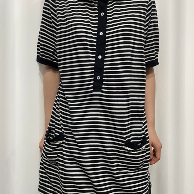 stripe lace pk top