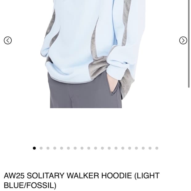 AW25 SOLITARY WALKER HOODIE (LIGHT BLUE/