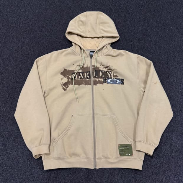 오클리 아카이브 베이지 후드집업 