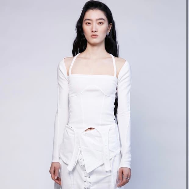 나체 가터 홀터 탑 / 볼레로 화이트 세트 판매