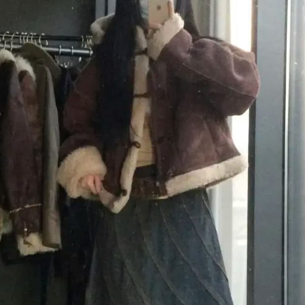 빈티지 브라운 무스탕 큐빈티지