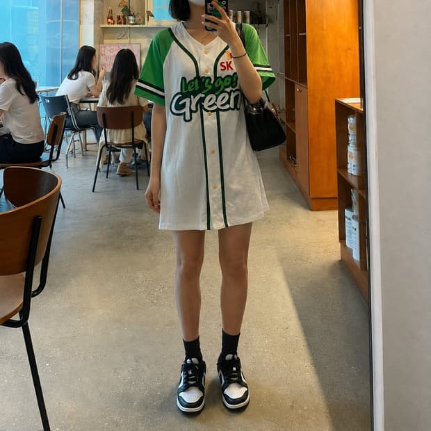44~55)SK와이번스 Green 한정판 야구 유니폼 원피스