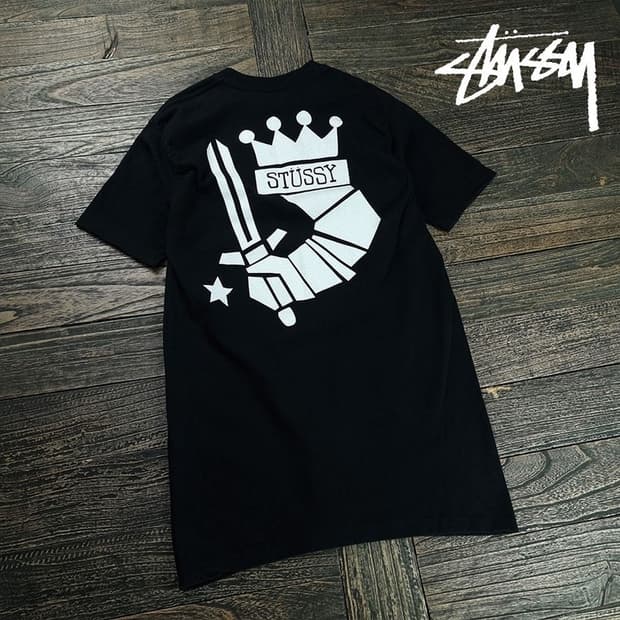 [스투시] 킹 그래픽 프린팅 반팔 원피스 블랙 P01631