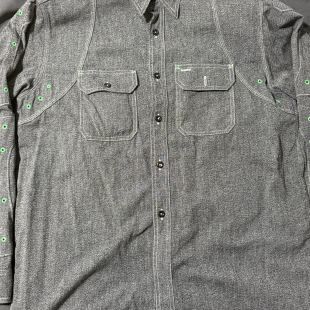 Kapital Heather Chambray Bone Patch Vent