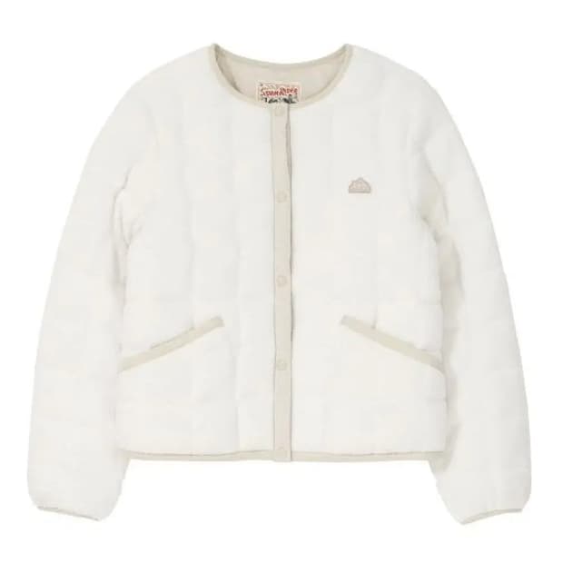 Lee 여성 크롭 퀼팅 플리스 카라리스 자켓 아이보리 Ssize