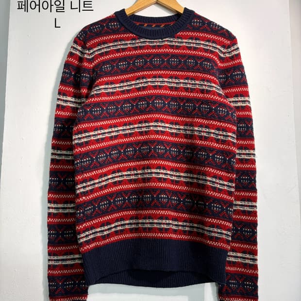 Tommy 타미 울 페어아일 니트 L