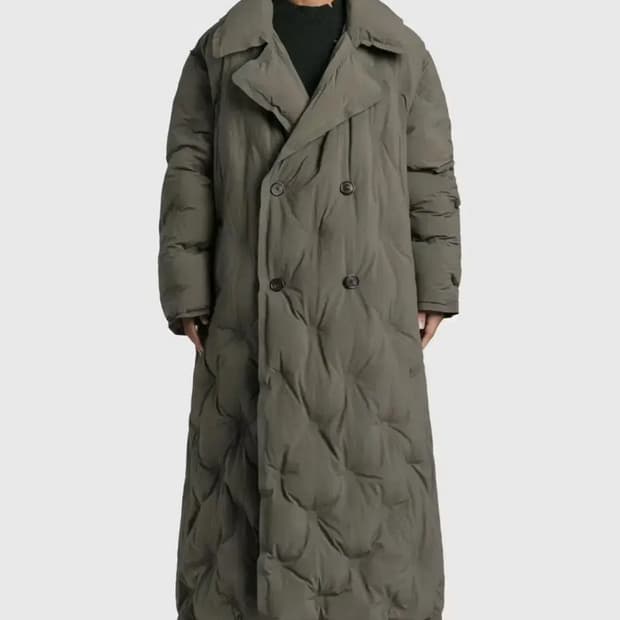 메종마르지엘라 퀄티드 더블 브레스티드 롱코트