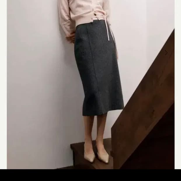 SIE 케일리 타이 울 스커트 차콜그레이 S 사이즈 새상품
