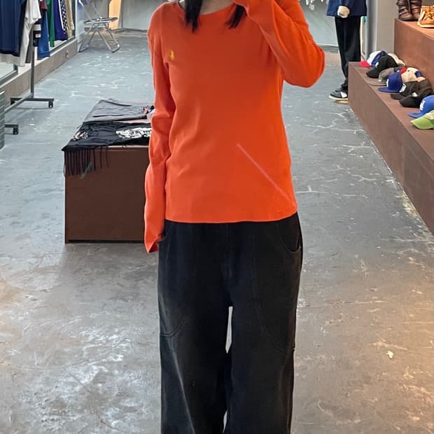 폴로 랄프로렌 포니로고 오렌지 슬리브티 H1232