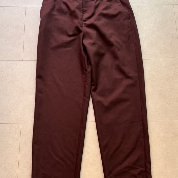ZARA 버건디 와이드 워크팬츠