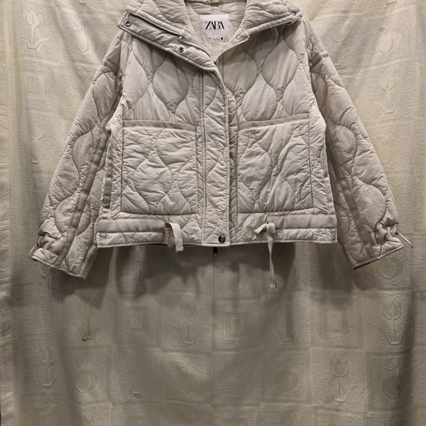자라 퀼팅 패딩 점퍼 숏자켓 아이보리 44~66