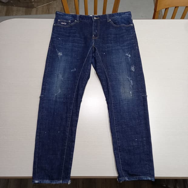 36 PLAC ARCO 데미지워싱 스판 슬림일자진 진청 36-430