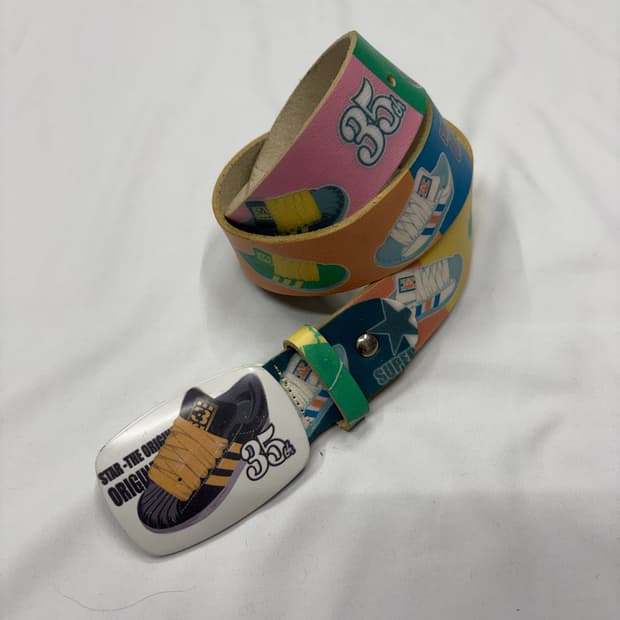 35th 슈즈 그래픽 빈티지 레더 벨트