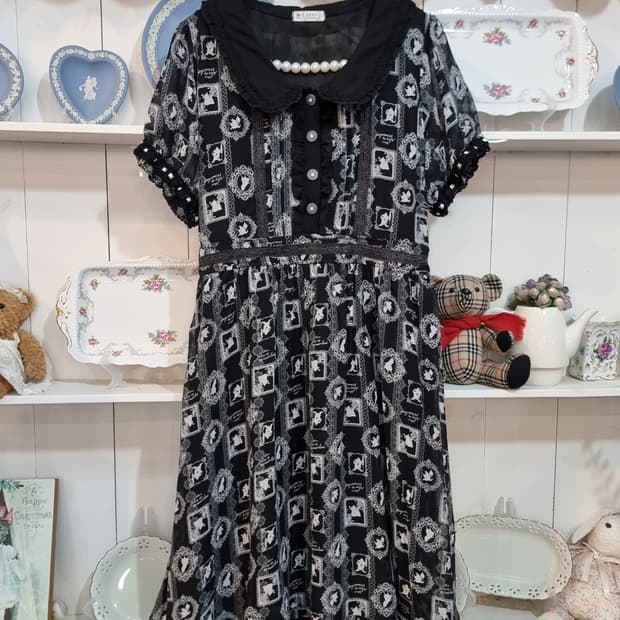 axes femme 블랙 패턴 원피스