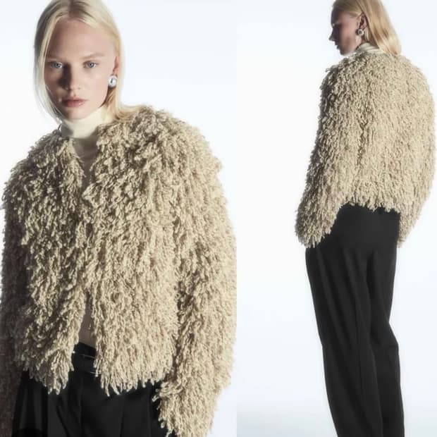 COS 코스 아이보리 퍼자켓