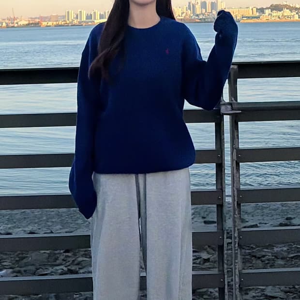 폴로 랄프로렌 레드 포니 블루 니트(xl)