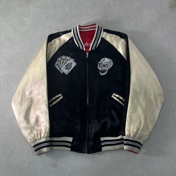 100 일본빈티지 스카쟌 리버시블 자켓  